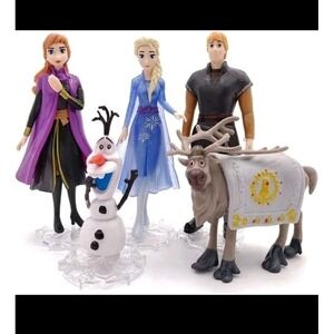 5-Piece Disney Frozen Cake Topper Figures - Elsa, Anna, Kristoff, Olaf & Sven -